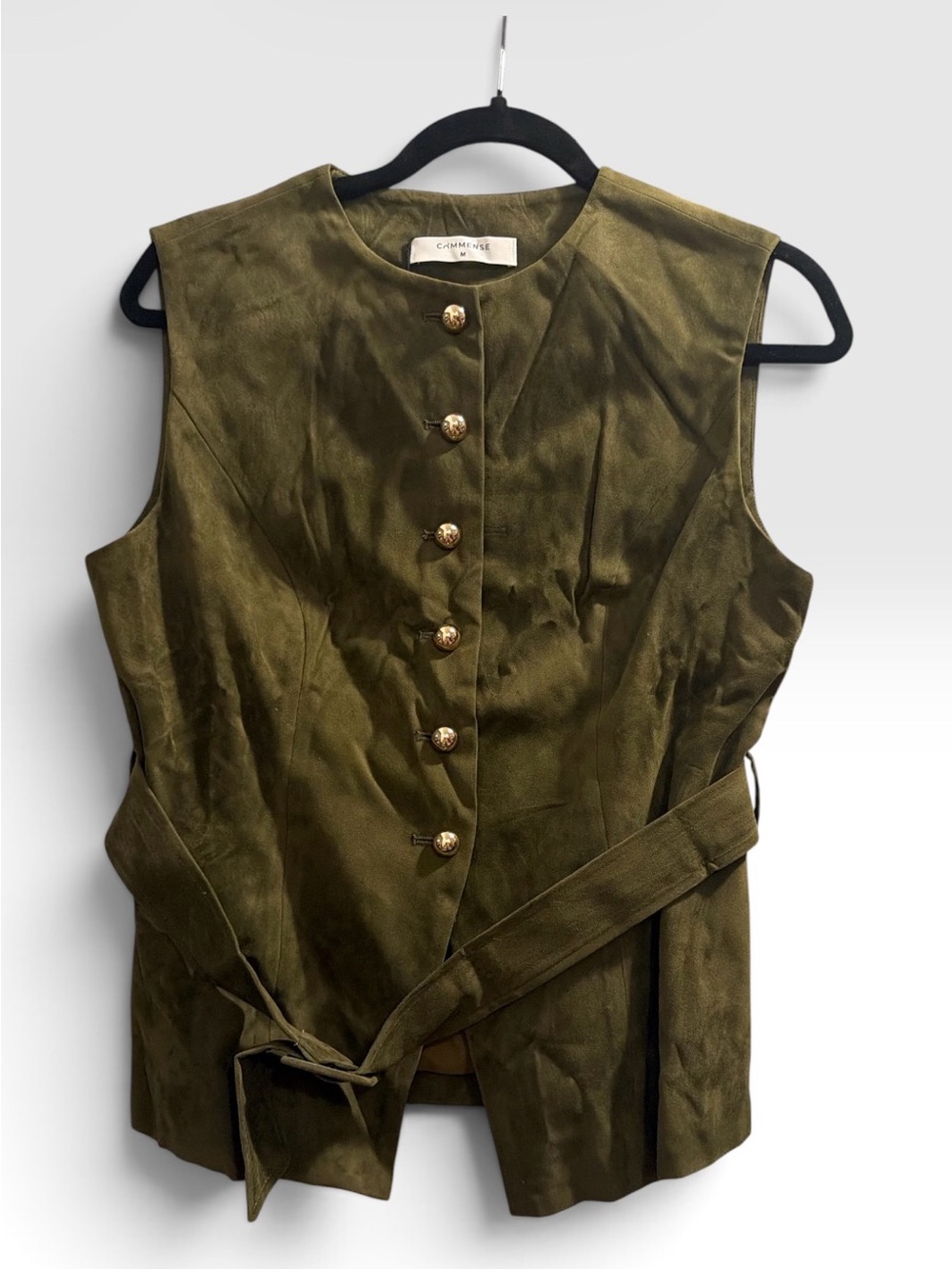Suede effect Vest with belt. - Picture 3 of 4
